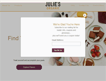 Tablet Screenshot of juliesorganic.com
